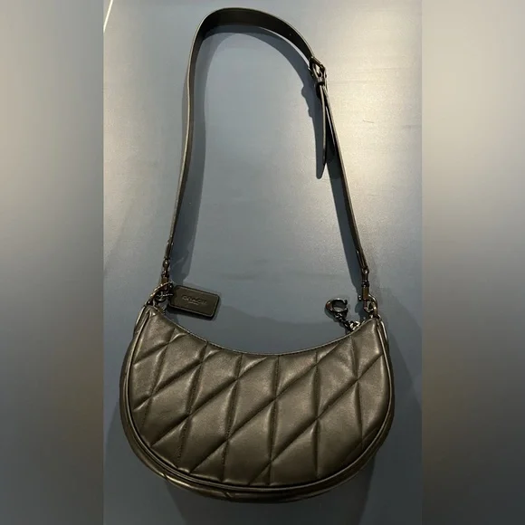 Coach Mira Quilted Leather Shoulder Crossbody Bag In Black - Picture 8 of 11